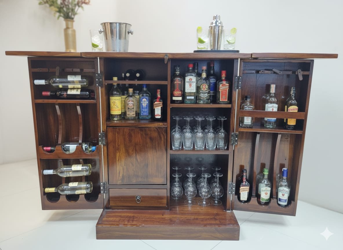 Royal Solid Wood Bar Counter / Luxury Home Bar Cabinet - Image 2
