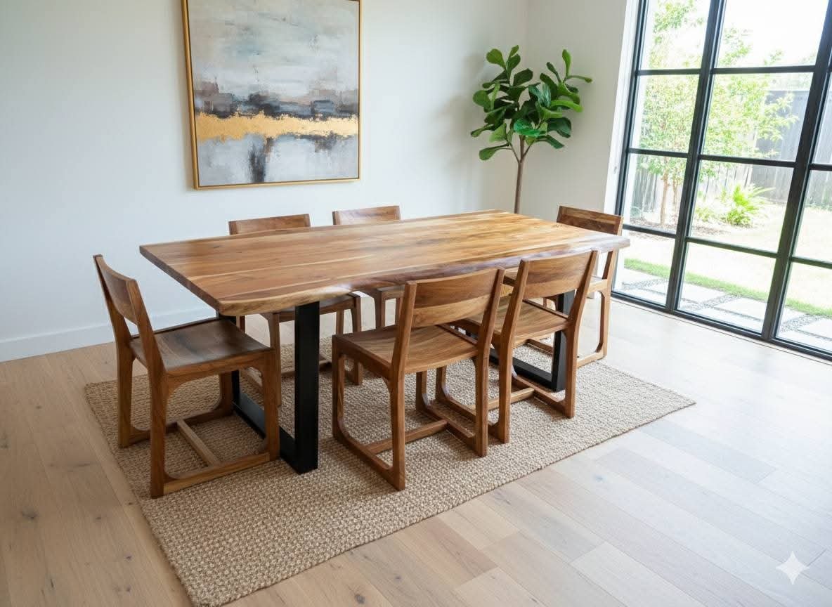 🌟 Solid Wood Dining Table Set – Premium Quality | 6 Seater - Image 5