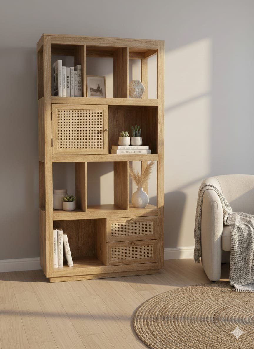 Mango wood book shelf