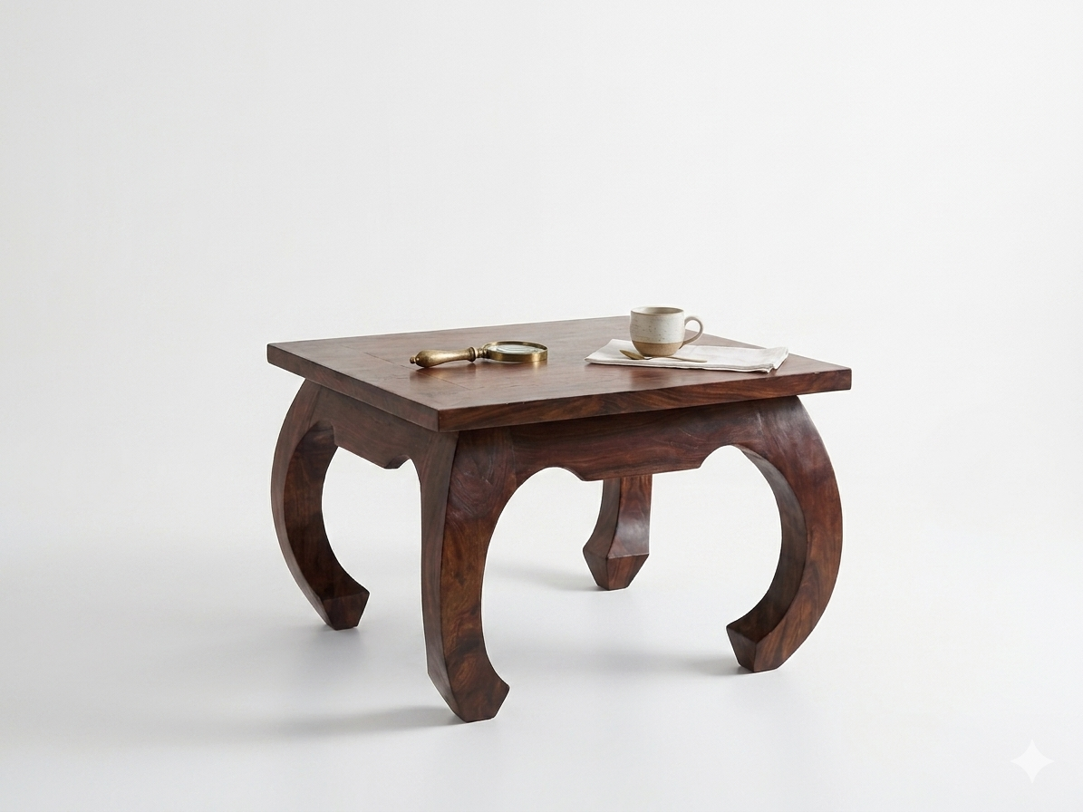 Square Coffee Table with Scalloped Cabriole Legs - Image 2