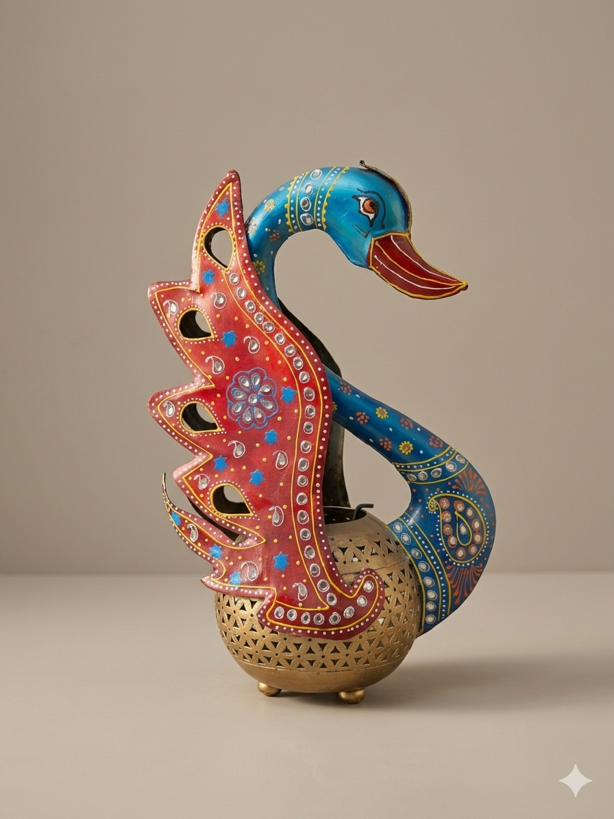 Hand-Painted Swan Tealight Holder