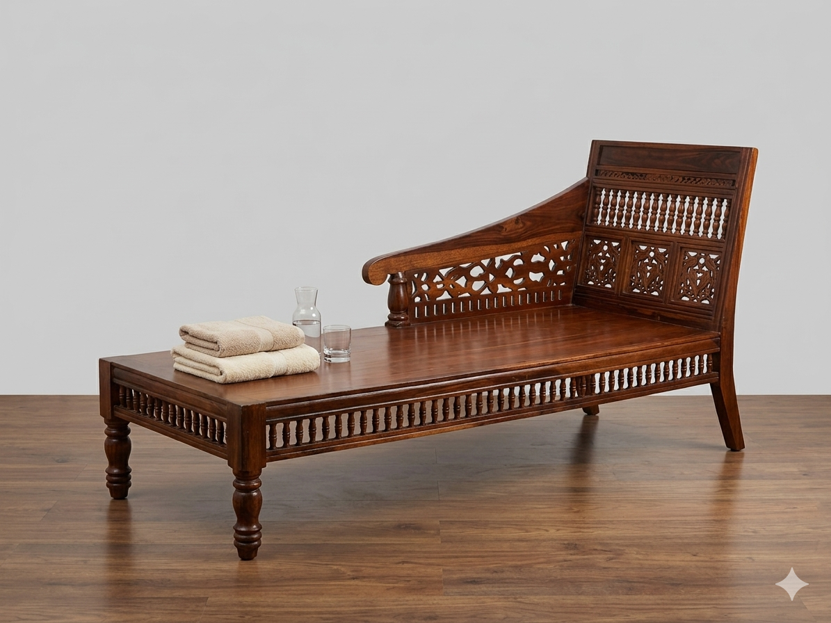 Handcrafted Sheesham Wood Luxury Diwan / Daybed - Image 3