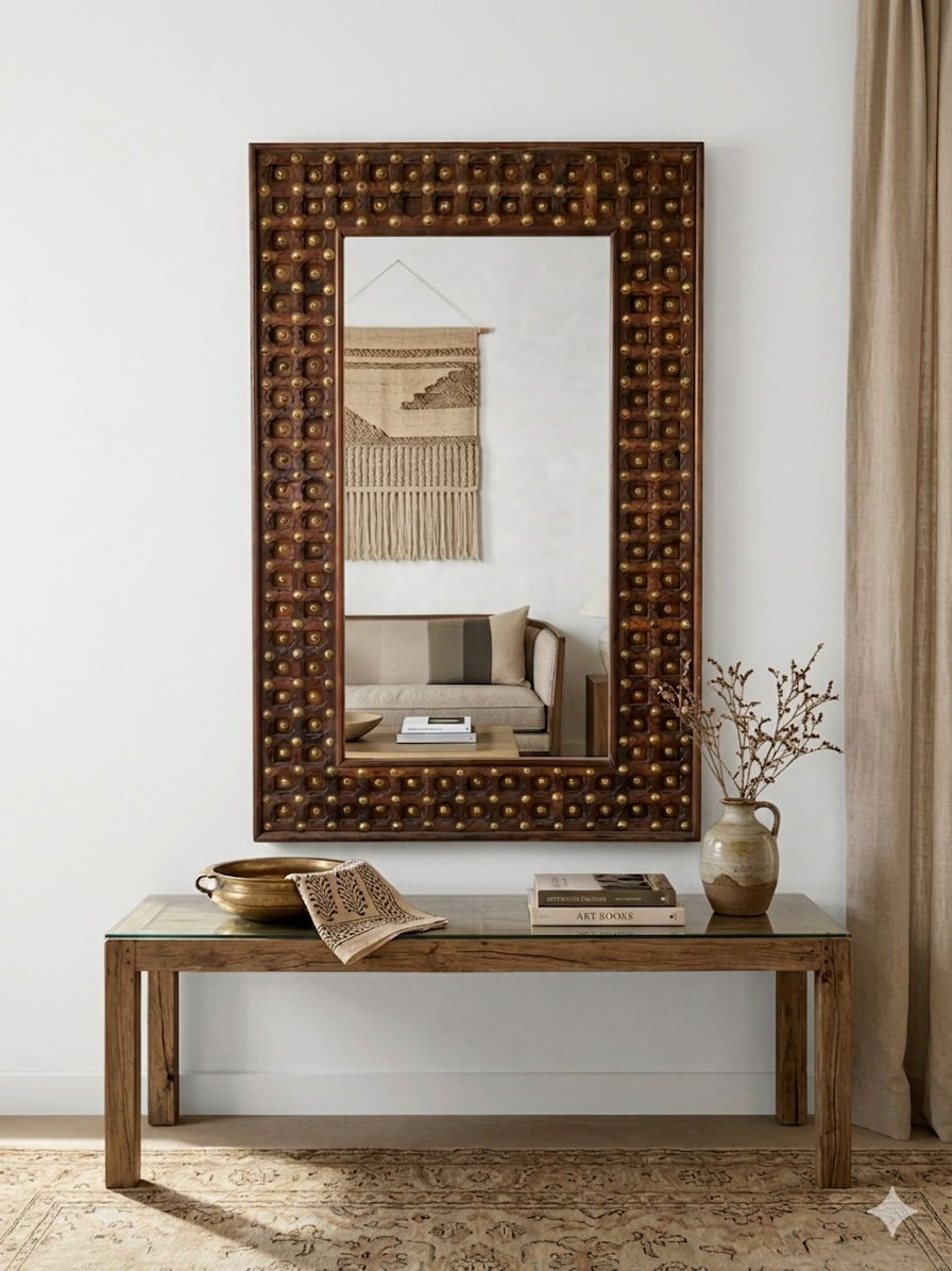 Handcrafted Solid Wood Mirror Frame