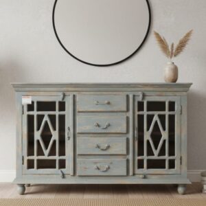 Geometric Distressed Sideboard