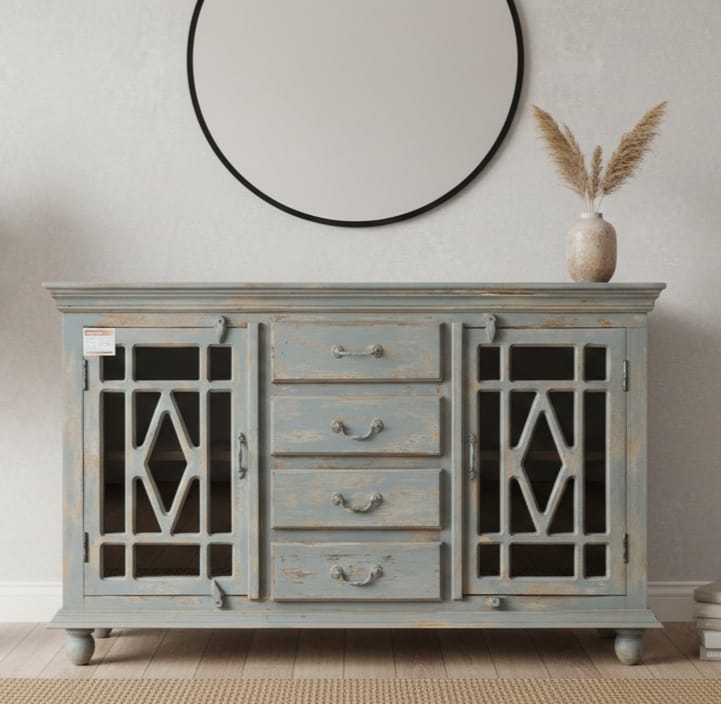 Geometric Distressed Sideboard