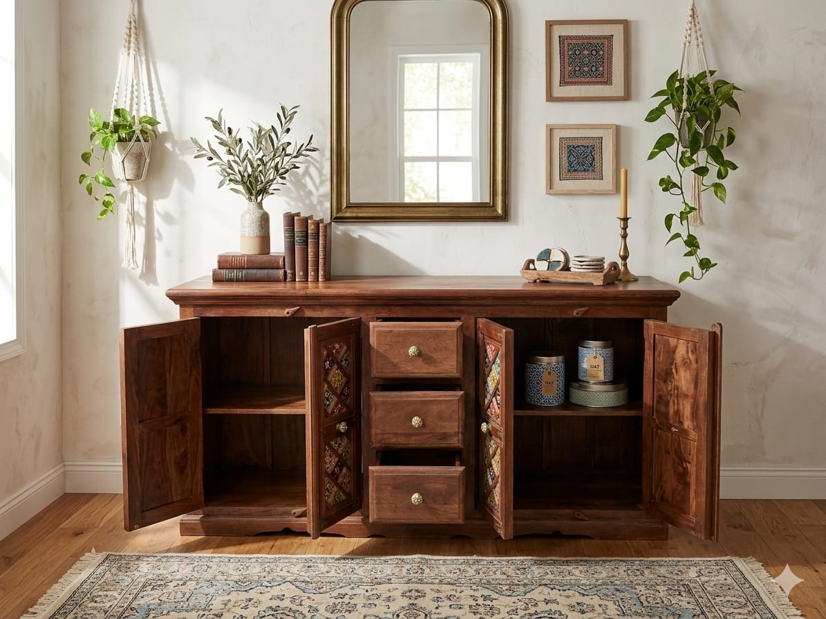 Handcrafted Solid Wood Sideboard - Image 3