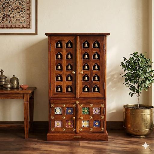 Handcrafted Sheesham Wood Temple Unit