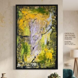 Abstract Green & Gold Modern Wall Art Canvas