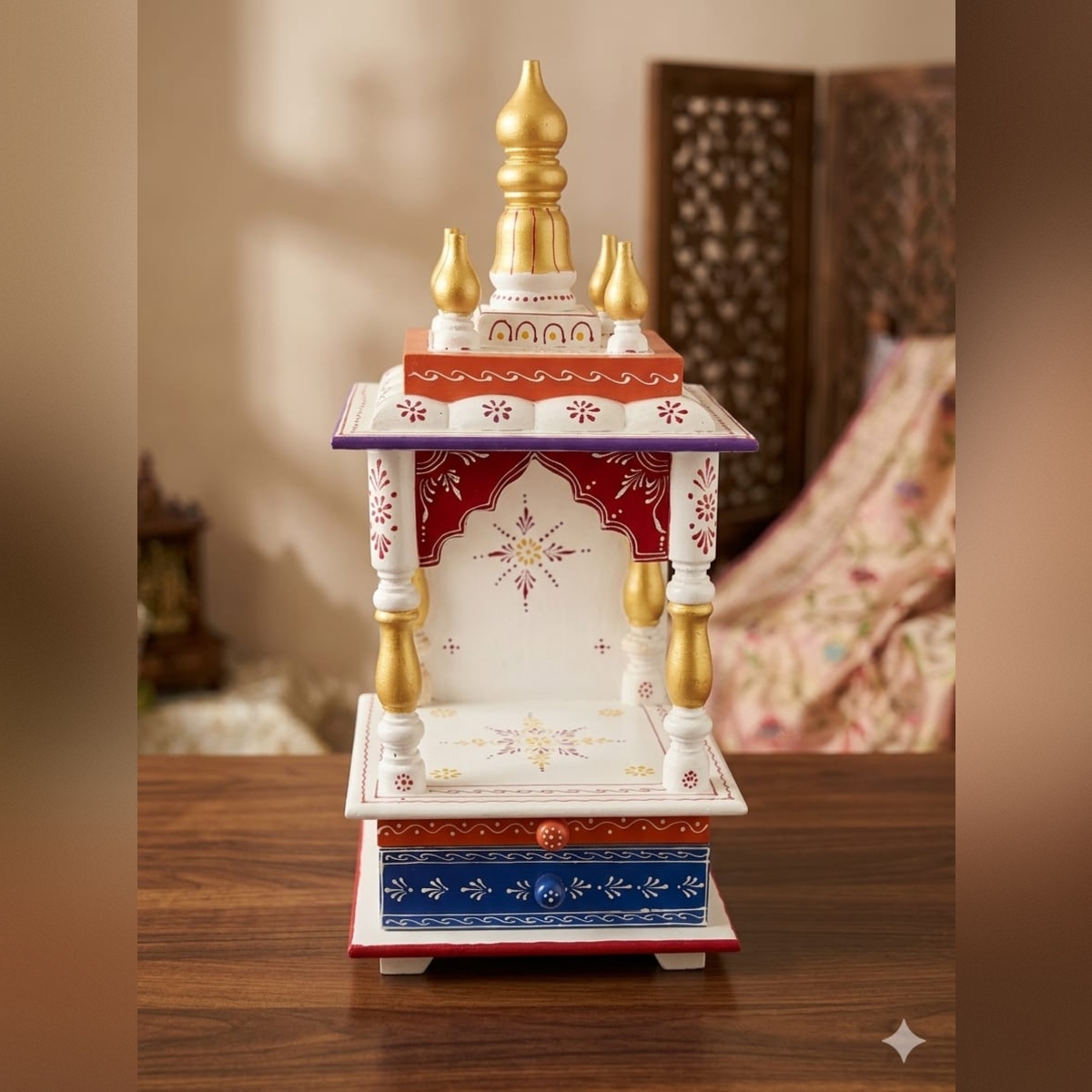 Traditional Handcrafted Temple for Home - Image 2