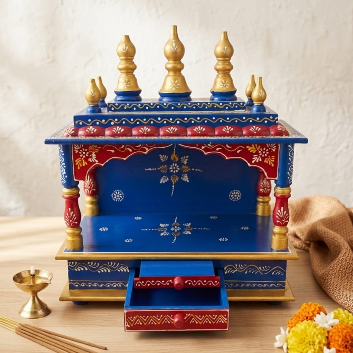 Hand-Painted Mandir for Home - Image 2
