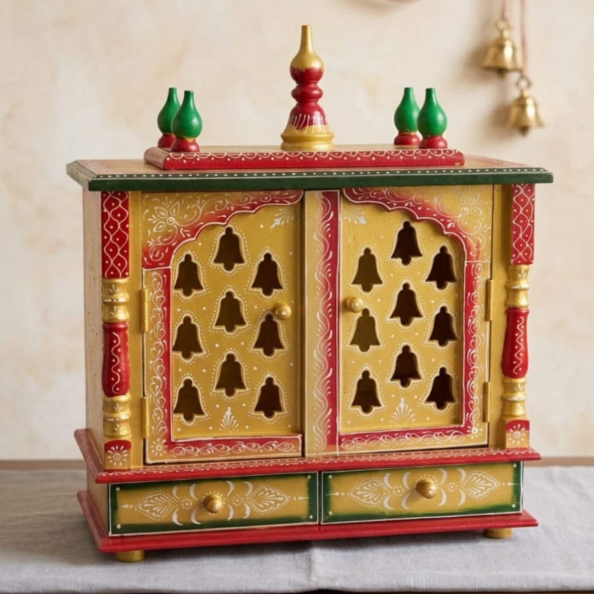 Hand-Painted Puja Mandir for Home