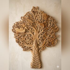 Handmade Tree of Life Carved Wood Wall Art