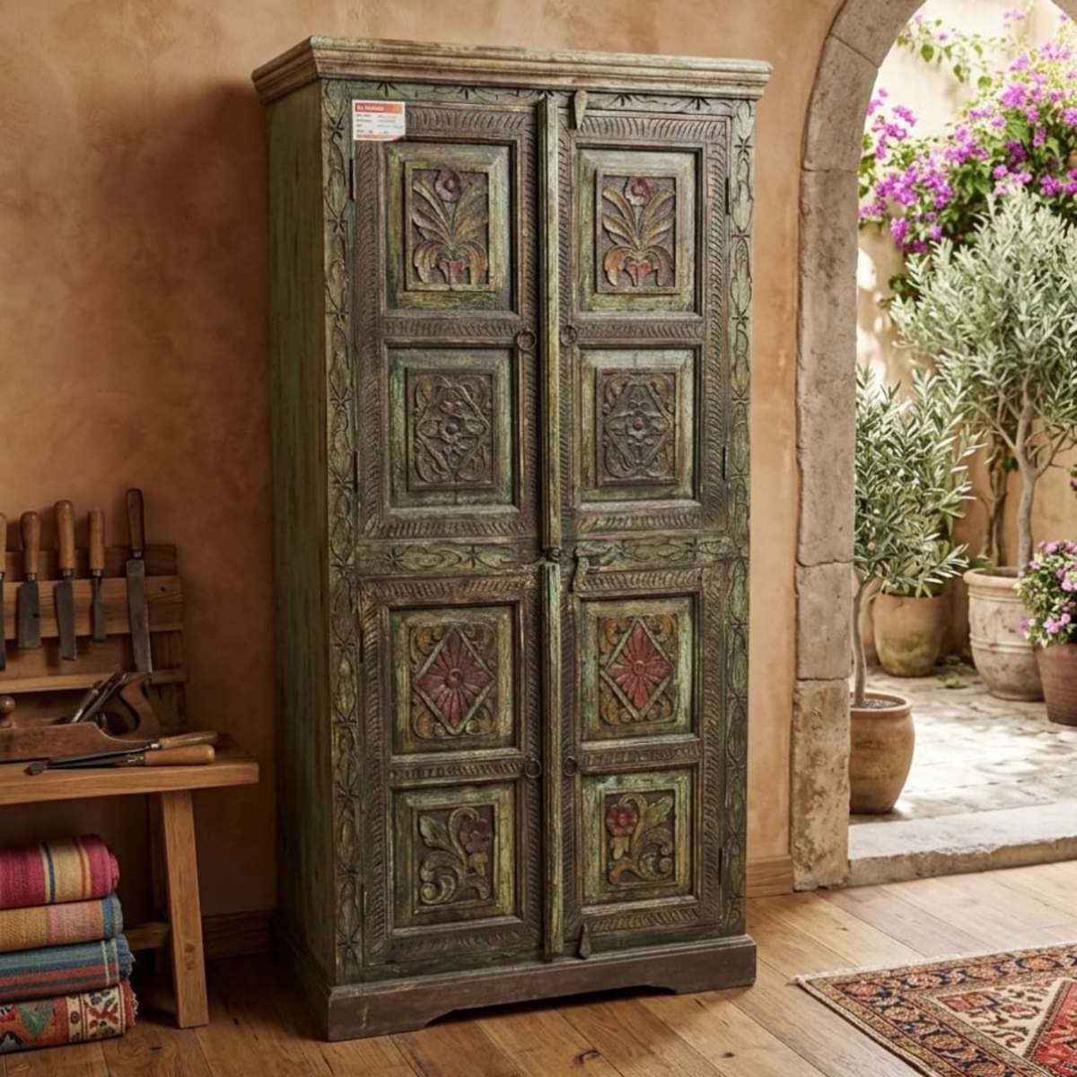 Antique Hand-Carved Wooden wardrobe