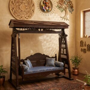Hand-Carved Solid Wood Swing