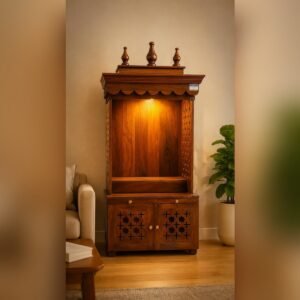 Premium Handcrafted Wooden Mandir for Home