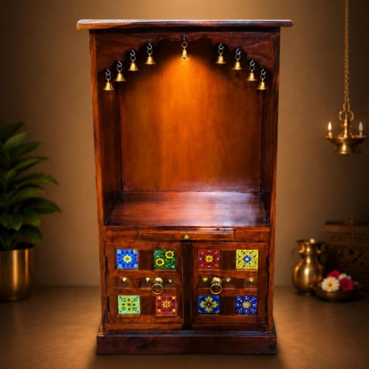 Handcrafted Solid Wood Temple - Image 2