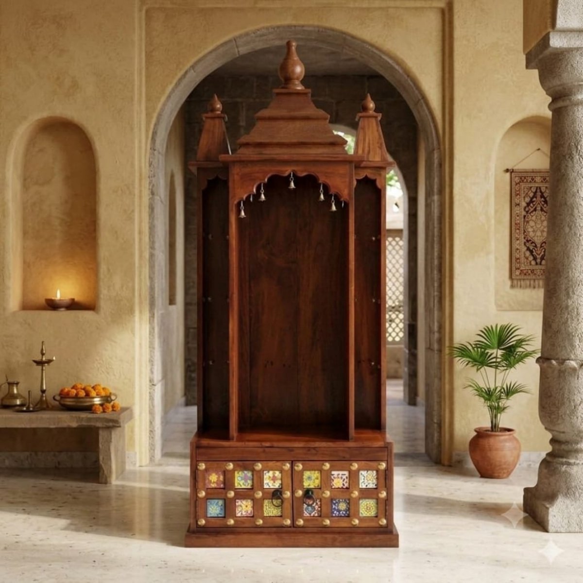 Traditional Solid Wood Home Temple - Image 3