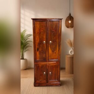 Handcrafted Wooden Pooja Mandir with Storage Cabinet
