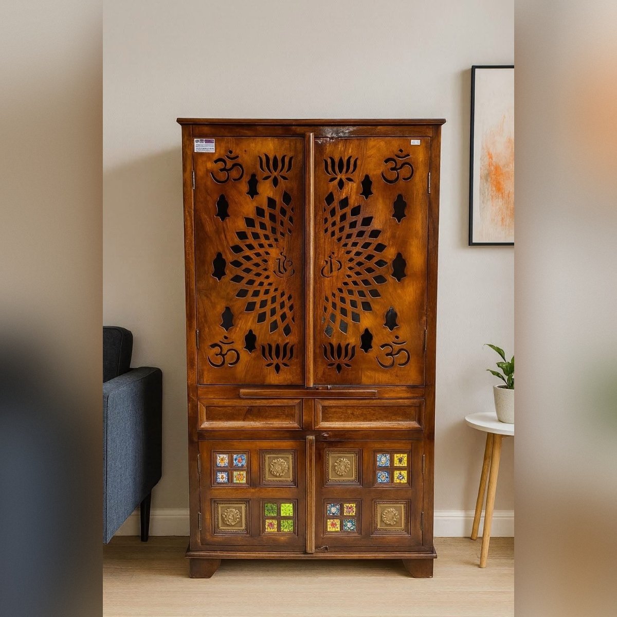 Premium Handcrafted Solid Wood Mandir - Image 2