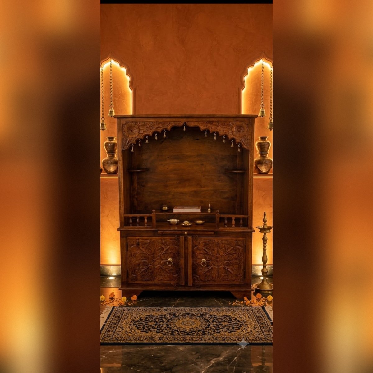 Hand-Carved Wooden Mandir - Image 2