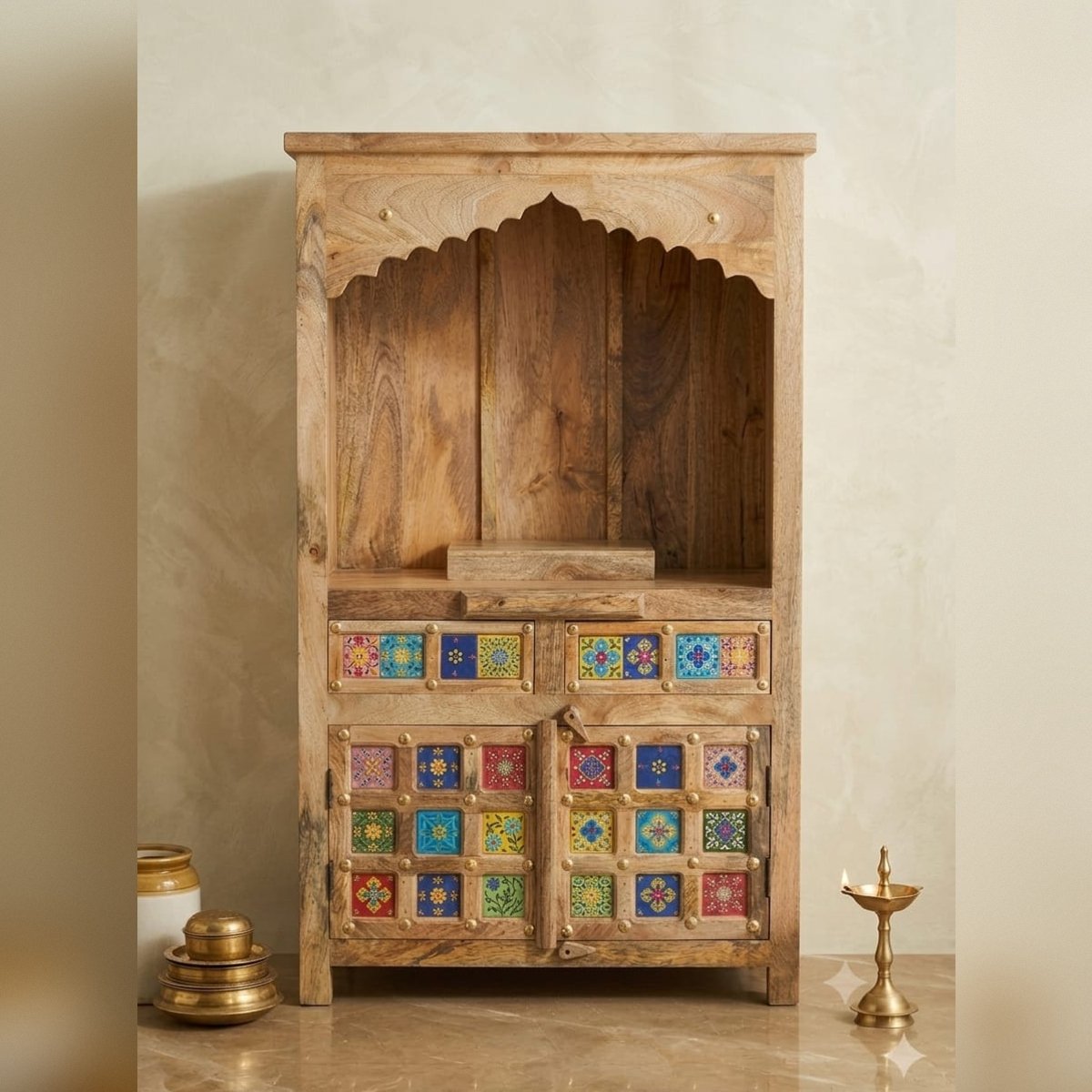 Premium Handcrafted Solid Wood Mandir - Image 3