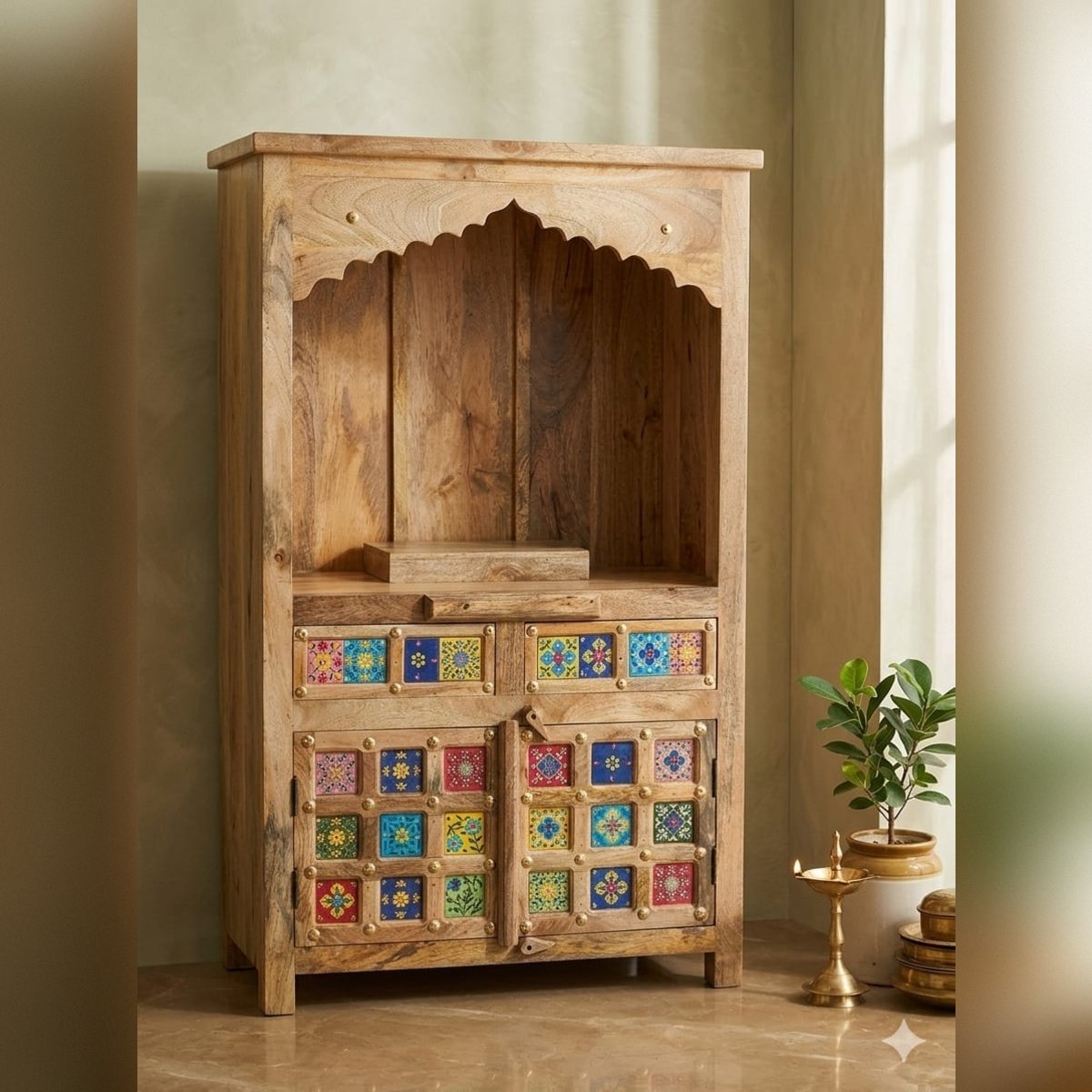 Premium Handcrafted Solid Wood Mandir