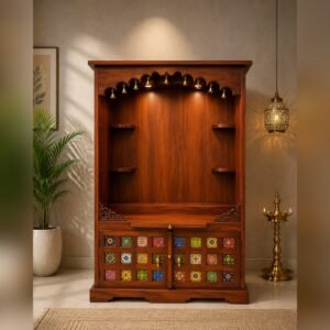 Premium Solid Wood Home Temple Unit with Storage