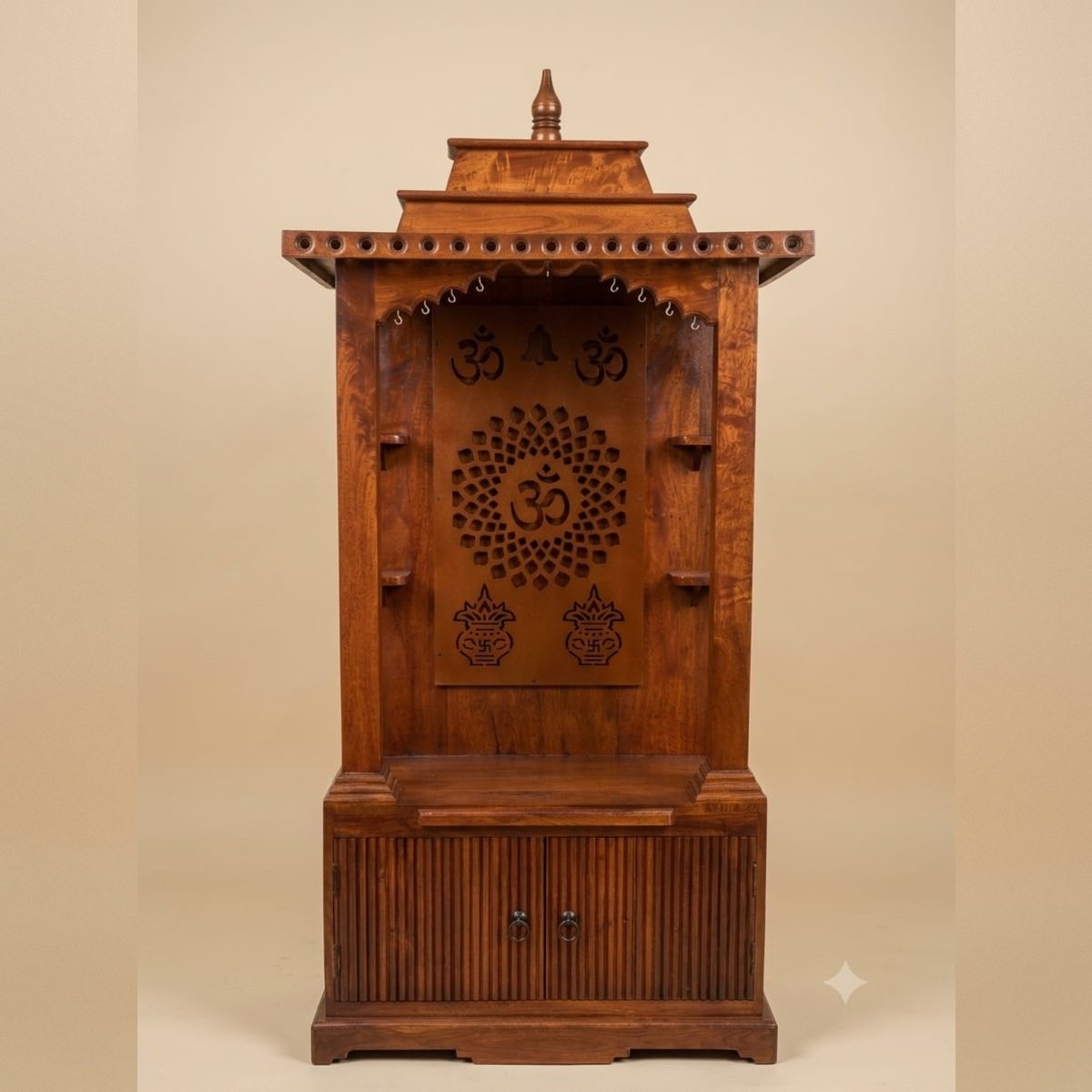Handcrafted Solid Wood Pooja Mandir