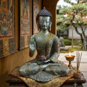 Handcrafted Brass Seated Buddha Idol