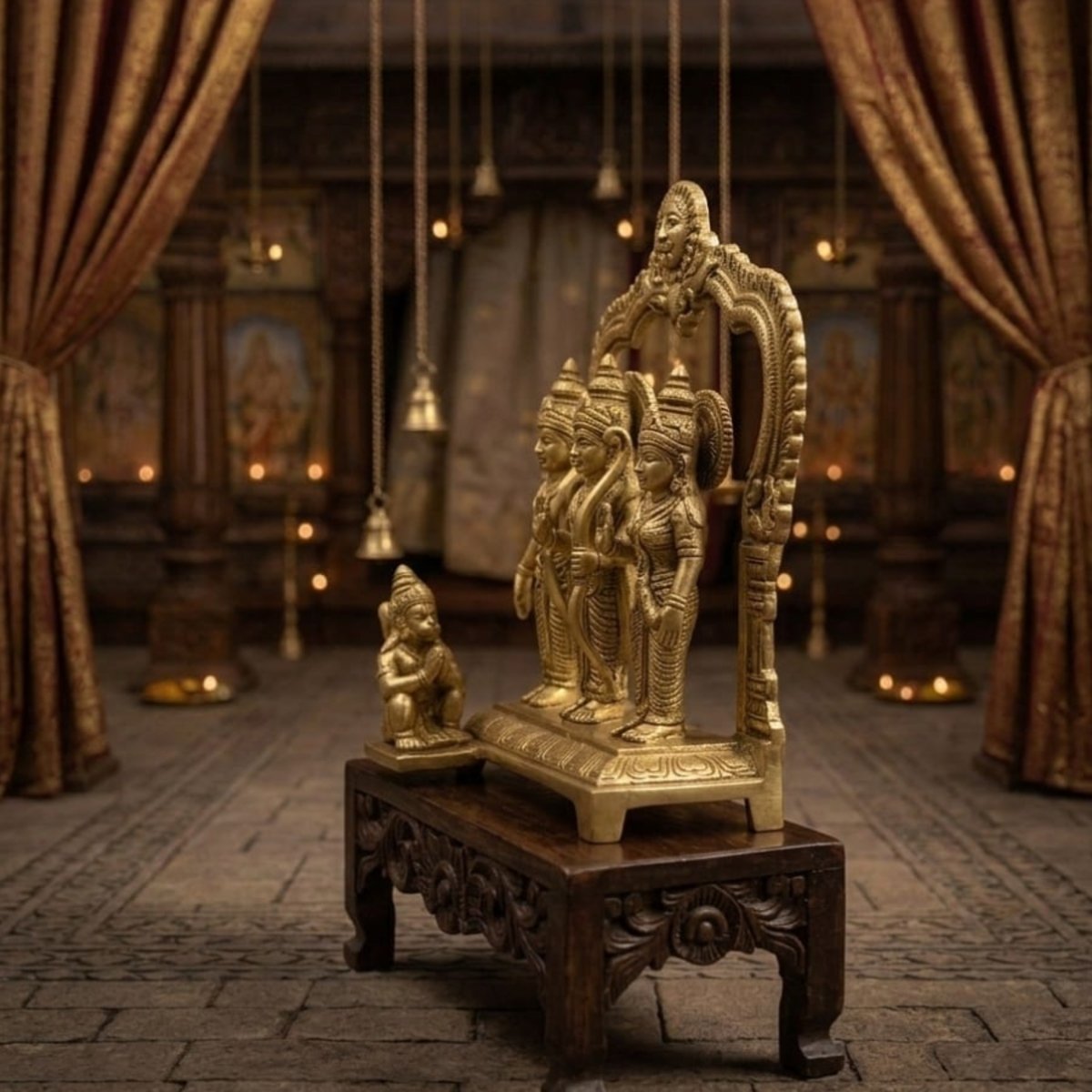 Handcrafted Brass Ram Darbar Idol - Image 2