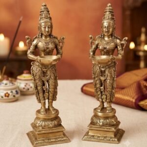 Handcrafted Brass Deepa Lakshmi Idols Pair
