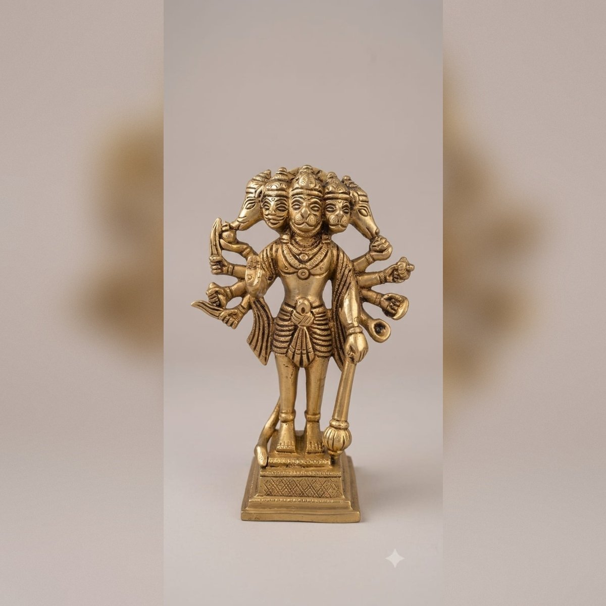 Panchamukhi Hanuman Brass Idol – 5-Faced