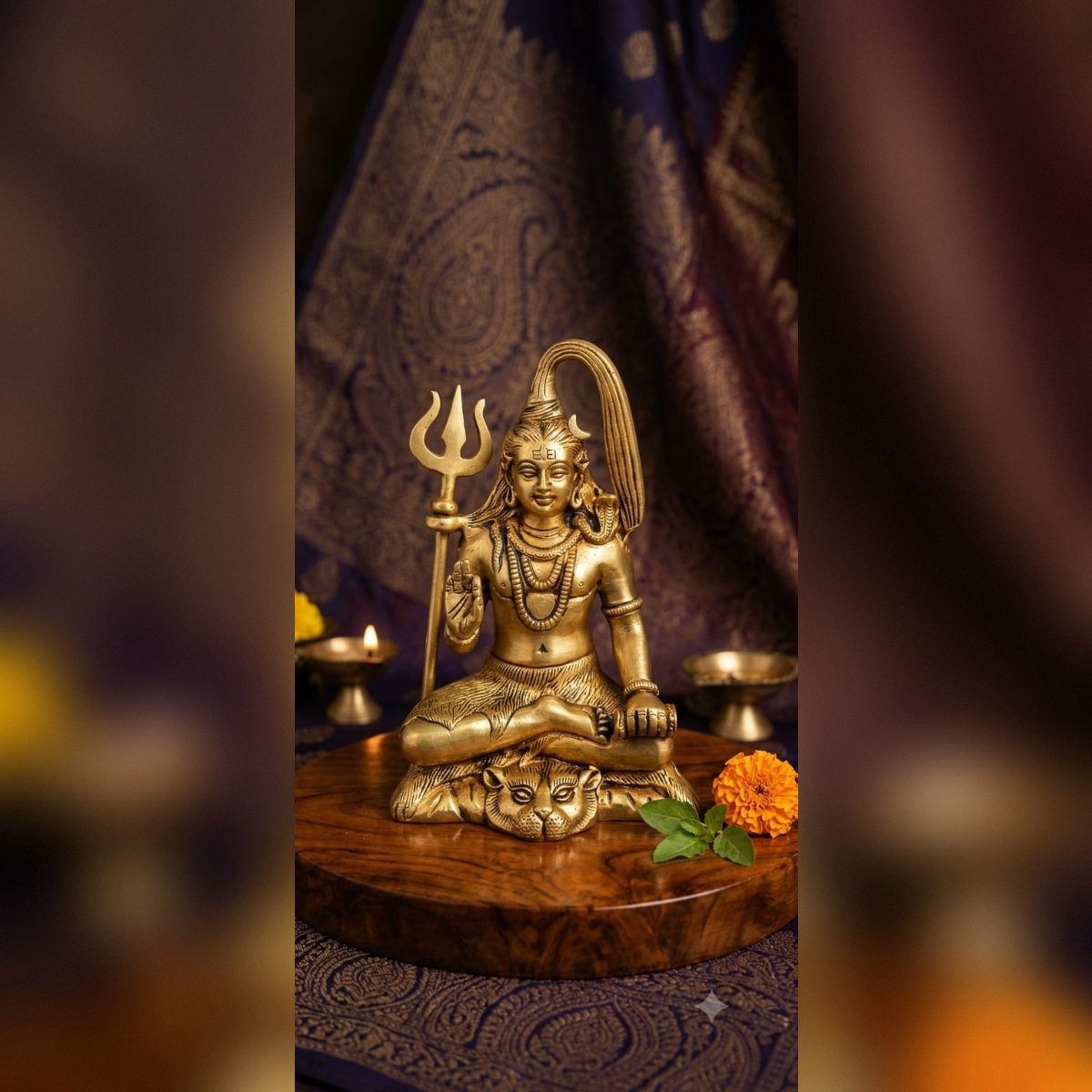 Brass Lord Shiva Statue - Image 3