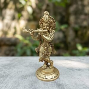 Brass Lord Krishna Idol Small